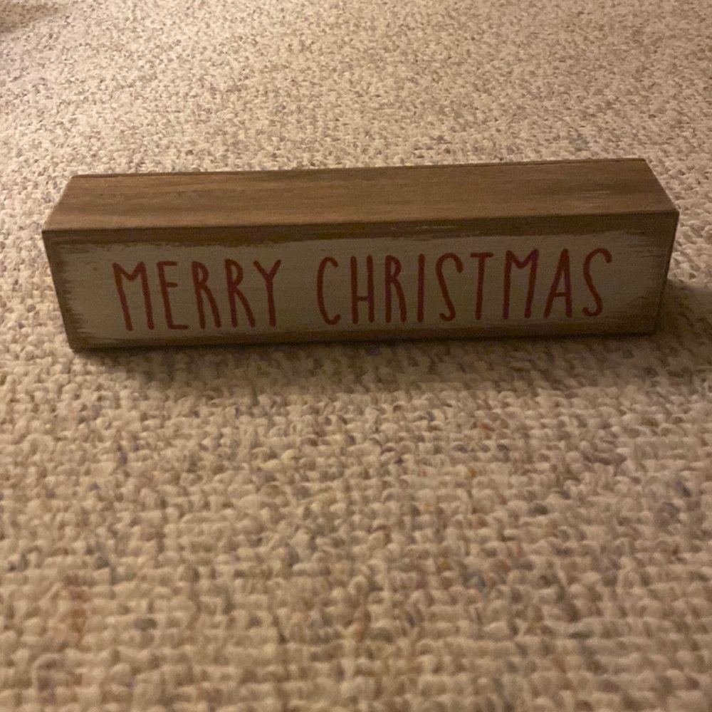 Merry Christmas wood block